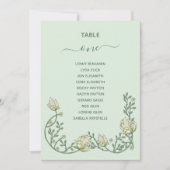 アールデコ花緑のテーブル番号座席表 招待状 (正面)
