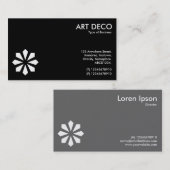 アールデコ花記号 – 黒(金ゴールドカード) 名刺 (正面/裏面)