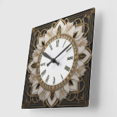 アールデコ花 スクエア壁時計 (傾斜)