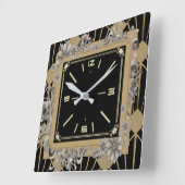 アールデコ花 スクエア壁時計 (傾斜)