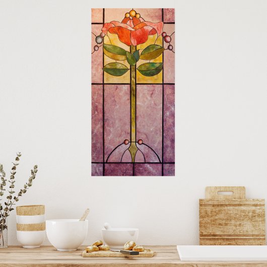 アールデコ花 ポスター (キッチン)