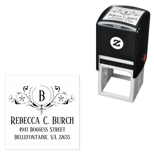 アールデコ華美装飾旋回差出人住所 | セルフインキングスタンプ (インサイチュ)