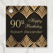 アールデコ葉ゴールデン誕生日90th フェイバータグ (正面)