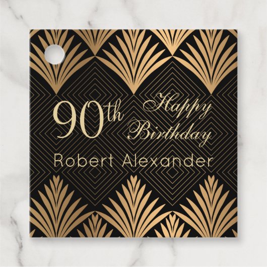 アールデコ葉ゴールデン誕生日90th フェイバータグ (正面)