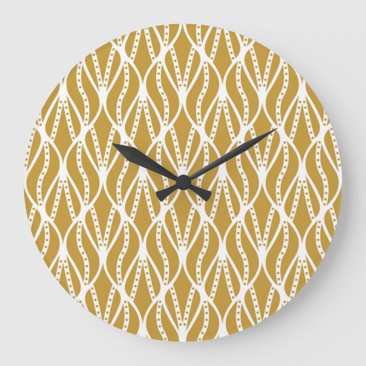 アールデコ葉、クラシックのシームレスなパターン。 ラージ壁時計 (正面)