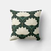 アールデコ蓮の花ゴールデンファンパターン クッション (裏面)