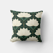 アールデコ蓮の花ゴールデンファンパターン クッション (正面)