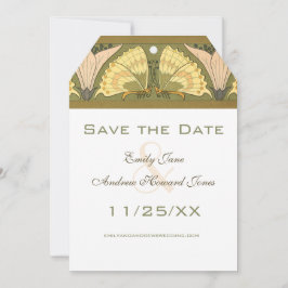 アールデコ蝶カラーリリー結婚ズ 招待状