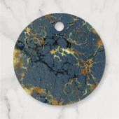 アールデコ蝶"ありがとう"青い金ゴールド大理石 フェイバータグ (裏面)