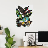 アールデコ蝶 ポスター (ホームオフィス)