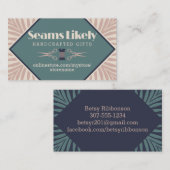 アールデコ裁縫の概念のシーメスト名刺 名刺 (正面/裏面)