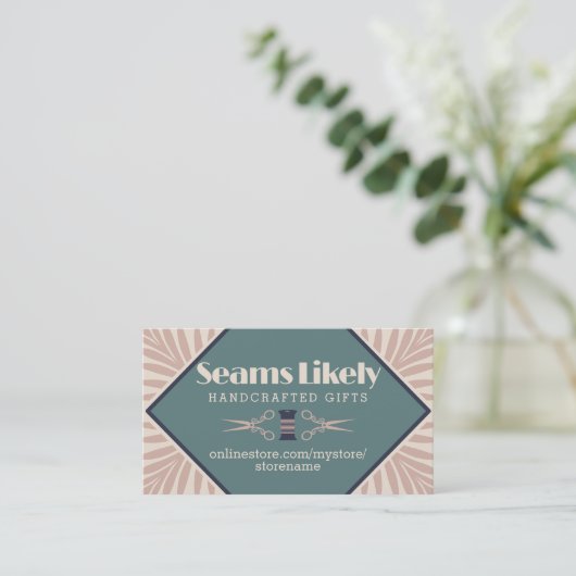 アールデコ裁縫の概念のシーメスト名刺 名刺 (スタンド正面)