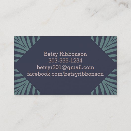 アールデコ裁縫の概念のシーメスト名刺 名刺 (裏面)