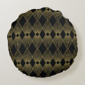アールデコ装飾シームレスパターン ラウンドクッション (裏面)