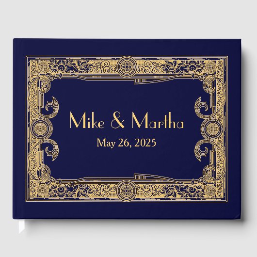 アールデコ装飾金ゴールドフレームゲストブック ゲストブック (正面)