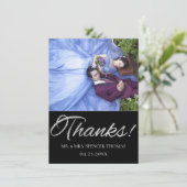 アールデコ装飾 |ブラックとシルバーの幾何学模様 サンキューカード (スタンド正面)