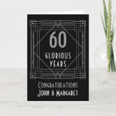 アールデコ記念日の名前60または任意の年の銀 カード (正面)