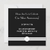 アールデコ記念日の白黒レトロ 招待状 (裏面)