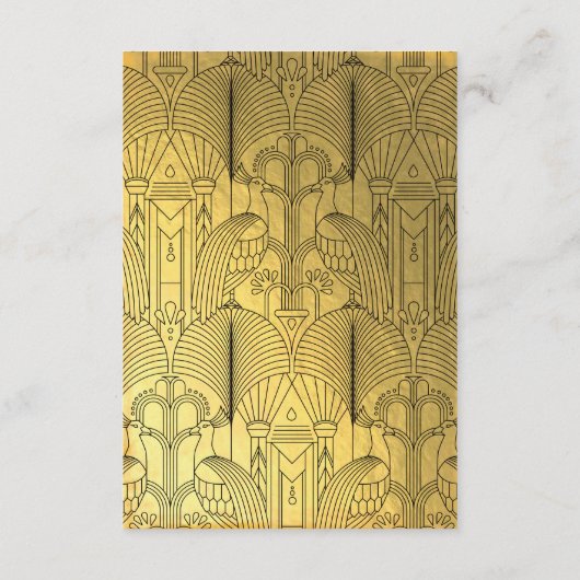 アールデコ話簡単パーティー金ゴールド&ブラック エンクロージャーカード (裏面)