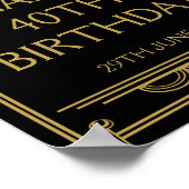 アールデコ誕生日またはパーティー署名は独自にする ポスター (角)