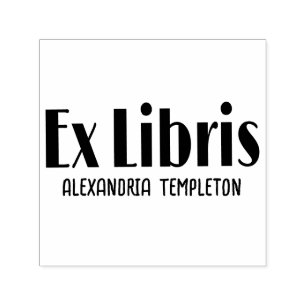 アールデコ調のエクスリブリス ヴィンテージ風テキスト #2 ライブラリ・図書館 本 セルフインキングスタンプ