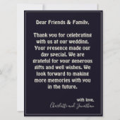 アールデコ調のエレガントな結婚式のカップル - サンクスカード (裏面)