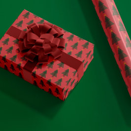 アールデコ調のクリスマスツリー ラッピングペーパー