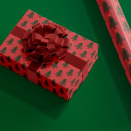 アールデコ調のクリスマスツリー ラッピングペーパー