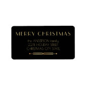 アールデコ調のクリスマスデザインのリターンアドレス ラベル (正面)