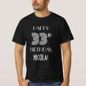アールデコ調のデザインの33歳の誕生日パーティーTシャツ Tシャツ (正面)