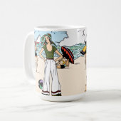 アールデコ調のビンテージ海岸イラスト 1920年代コースト コーヒーマグカップ (正面左)