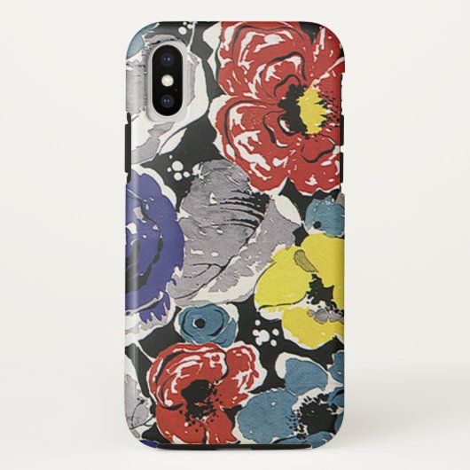 アールデコ調のフラワー ヴィンテージ ローズ 花柄 Case-Mate iPhoneケース (裏面)