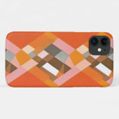 アールデコ調のレトロなジャズオレンジのダイヤ柄 Case-Mate iPhoneケース (裏面(横))