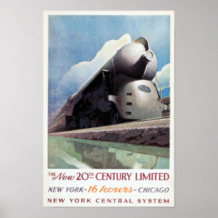 アールデコ調のヴィンテージ鉄道旅行 1938年 ポスター