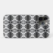 アールデコ調の壁紙パターン - 黒と白 Case-Mate iPhoneケース (裏面(横))