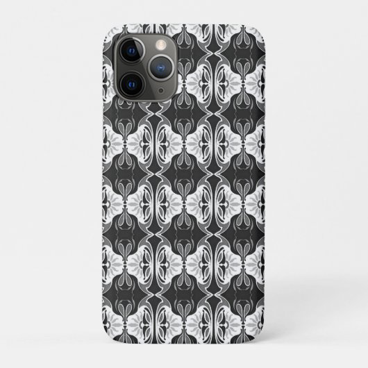アールデコ調の壁紙パターン - 黒と白 Case-Mate iPhoneケース (裏)