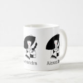 アールデコ調の大きな帽子と手袋の女性RL コーヒーマグカップ (正面右)
