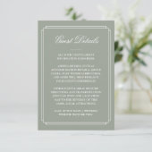 アールデコ調の結婚式ゲストカード サージブルー エンクロージャーカード (スタンド正面)