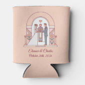 アールデコ調の絵本のような結婚式 缶クーラー (正面)