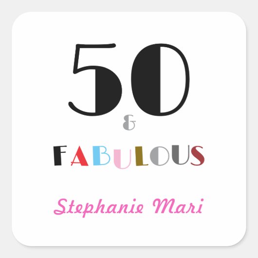 アールデコ調の華やかな50歳の誕生日パーティー スクエアシール (正面)