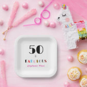 アールデコ調の華やかな50歳の誕生日パーティー ペーパープレート (パーティー)
