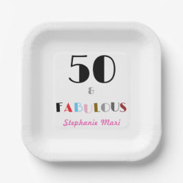 アールデコ調の華やかな50歳の誕生日パーティー ペーパープレート