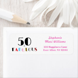 アールデコ調の華やかな50歳の誕生日用住所ラベル ラベル
