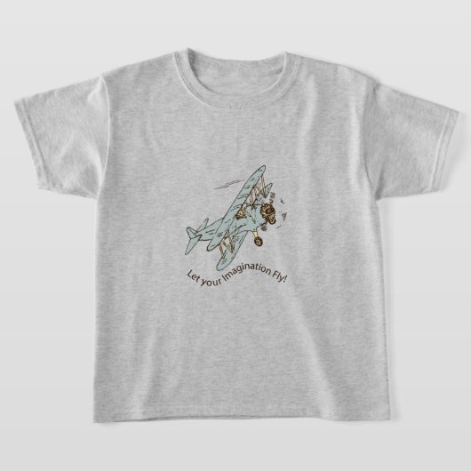 アールデコ調の複葉機 - あなたの想像力を羽ばたかせよう Tシャツ (レイダウン)