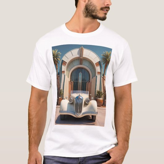 アールデコ調の車 Tシャツ (正面)