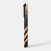 アールデコ調の銅と銀の幾何学デザイン iPhoneケース (左側面)