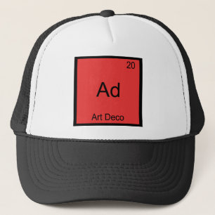 アールデコ調の面白い化学元素記号Tシャツ キャップ