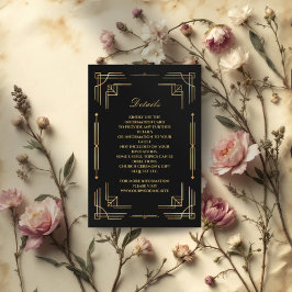 アールデコ豪華でエレガントなウェディングエンクロージャカード エンクロージャーカード