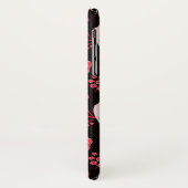 アールデコ赤い花、白いオウムと黒 Case-Mate iPhoneケース (裏面/左)