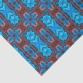 アールデコ赤い青の抽象芸術グラフィックパターン 薄葉紙 (詳細)